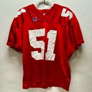 Russell Athletic Football Jersey Men's XL Red Top White #51 Vintage USA 90's EUC